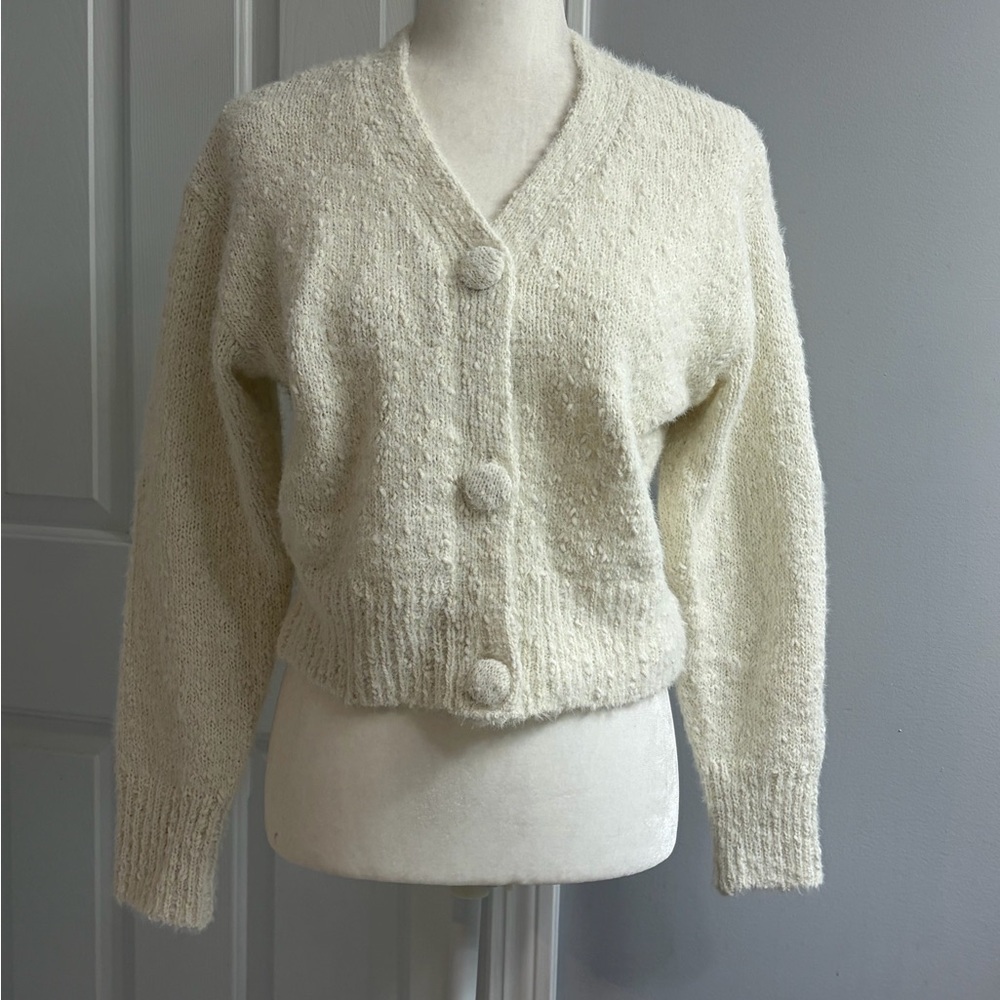 All in Favor Cream Button-Up Cardigan Size S